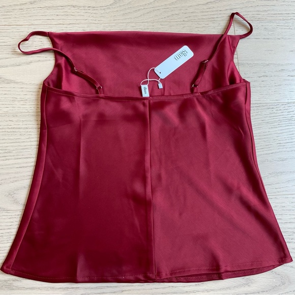NEW Satin Camisole, Burgundy/Wine Red, Cowl Neck, Adjustable Straps, Romantic, M - Picture 7 of 8